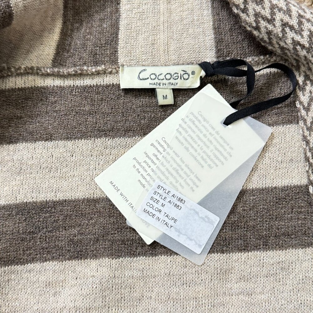 Cocogio Women's Open Front Cardigan Sleeve Length 3/4, Size M, Made in Italy - Picture 8 of 10
